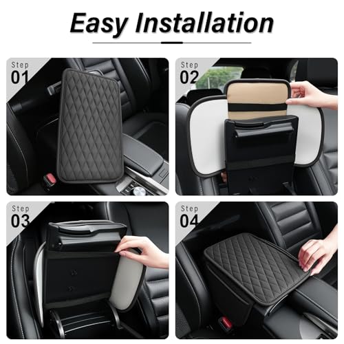 Amiss Car Center Console Cover, Upgraded Leather Car Armrest - Product Imagery