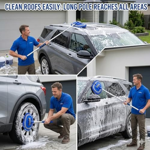 Wontolf 62'' Car Wash Brush Kit with Long Handle, Chenille - Product Imagery