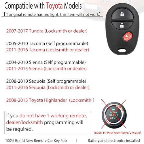 MechanMagic Key Fob Remote Replacement Fits for Toyota Tundra - Product Imagery