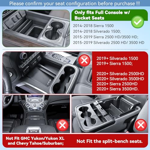 Center Console Organizer Tray for 2014-2018 Chevy Silverado/GMC - Product Imagery