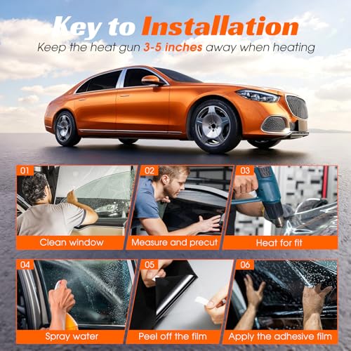 Window Tint Car 20% VLT, 20" x20' Ceramic Window Roll - Product Imagery