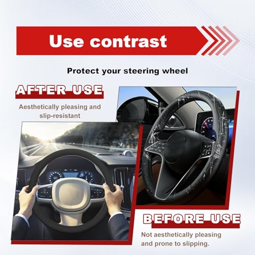 Car Steering Wheel Cover, Cool Non-Slip Silicone Steering Wheel - Product Imagery