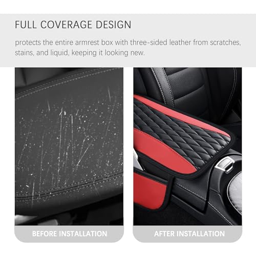 IHOTDER Patchwork Leather Center Console Covers for - Product Imagery