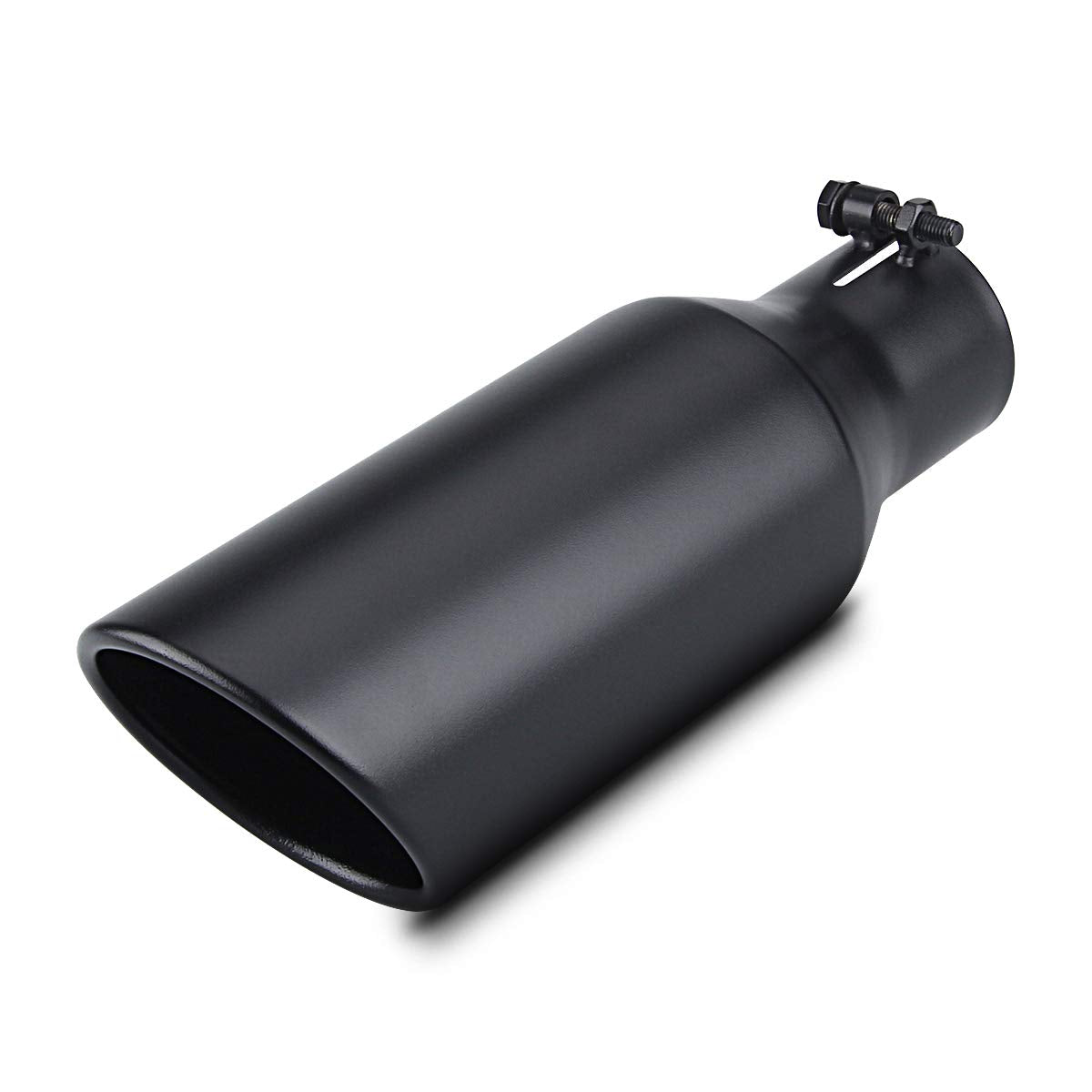 LCGP 2.5 Inch Inlet Exhaust Tip 2.5" x 4" x 12" Black Exhaust - Product Imagery