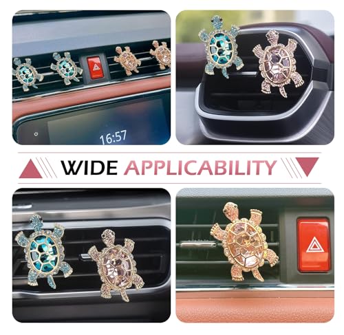 2 PCS Bling Turtle Car Air Vent Clip, Rhinestone-Embellished AC - Product Imagery