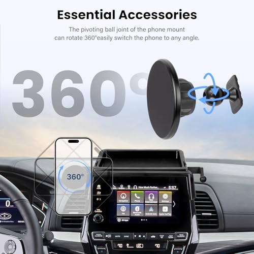 Magnetic Car Phone Holder W/Center Console Organizer-Compatible - Product Imagery