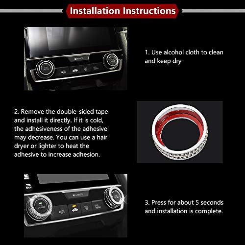 LECART Bling Car Accessories Fit for Honda Civic 10th Gen 2016 - Product Imagery
