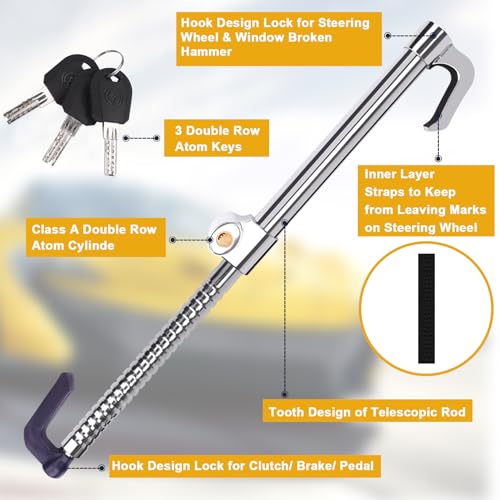 Tevlaphee Universal Steering Wheel Brake Lock Anti-Theft - Product Imagery