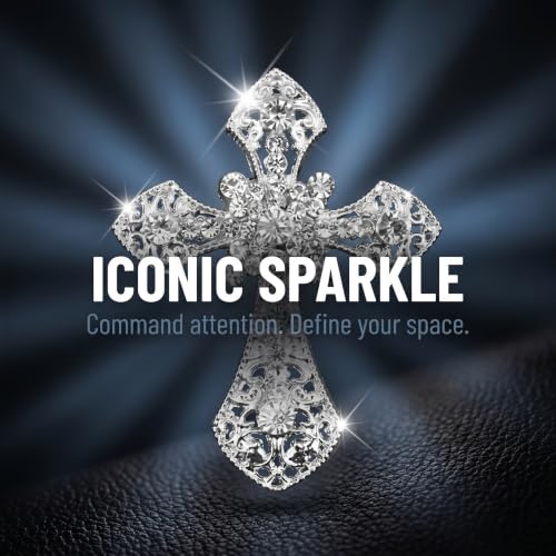 Bling Car Air Vent Clip, Crystal Cross Rhinestone Vent Trim Clips - Product Imagery