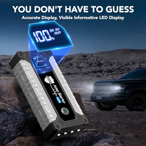 6000A Jump Starter, Portable Jump Starters 12V Car Battery - Product Imagery