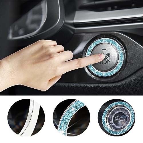 Kewucn Bling Crystal Double Rhinestone Car Engine Start - Product Imagery