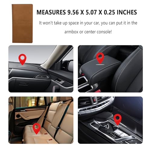 Car Registration and Insurance Holder,PU Leather Car Glove Box - Product Imagery