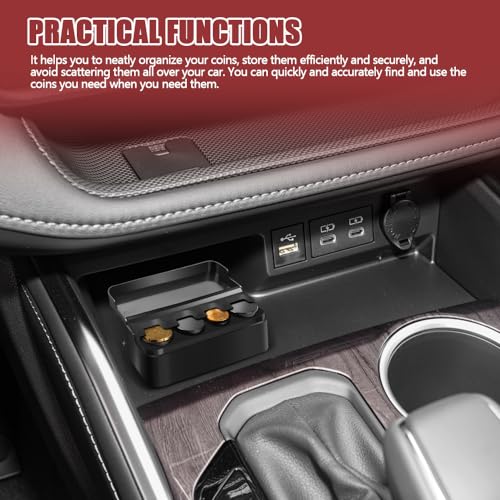 Coin Holder for Car, Coin Change Organizer Compatible with Coins - Product Imagery