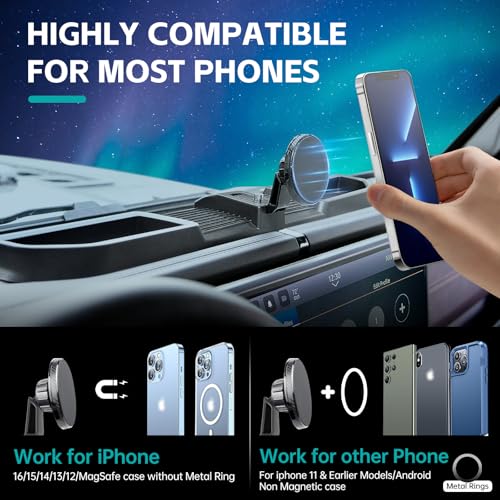 Magnetic Dash Phone Mount for 2024 2025 Jeep Wrangler JL JLU & - Product Imagery