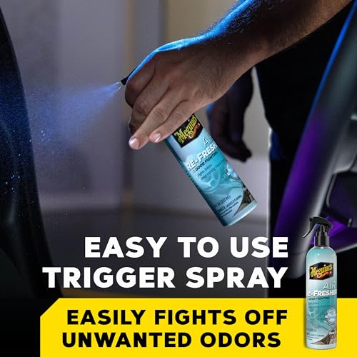 Meguiar’s Air Re-Fresher Odor Fighting Spray, New Car Scent 8 Oz - Product Imagery