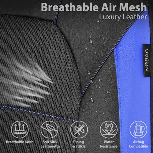 CAR PASS Leather Car Seat Covers Front Seats Only, with Air Mesh - Product Imagery