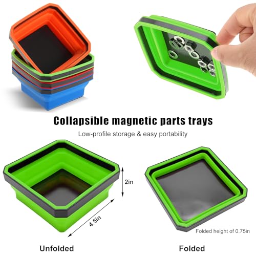 Yourkar Collapsible Magnetic Parts Tray, 4.5 Inch Foldable - Product Imagery