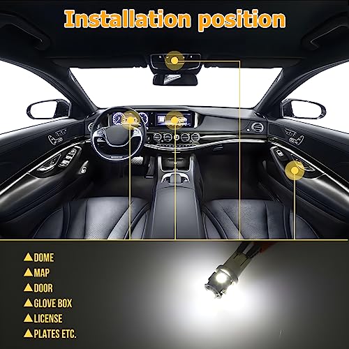 42 Pcs Car LED Lights Kit, 6000K 12V T10 Interior Bulbs - Product Imagery