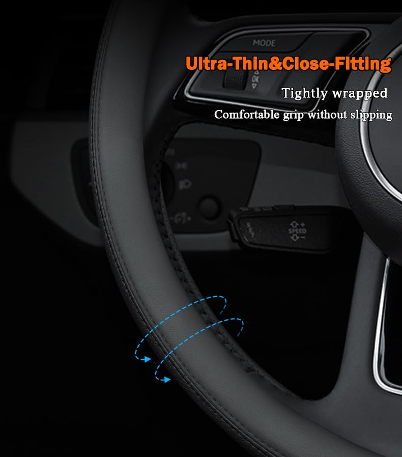 D-Shaped Steering Wheel Cover for VW Atlas Tiguan Jetta ID.4 - Product Imagery
