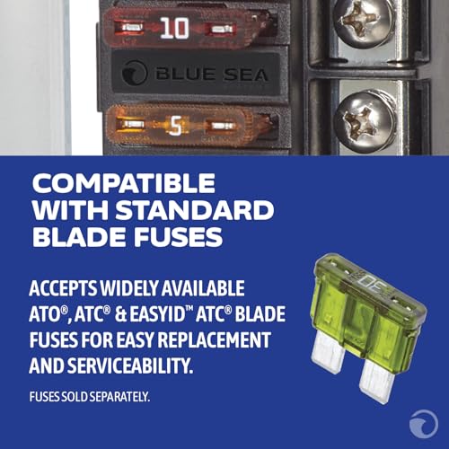 Blue Sea Systems ST Blade Fuse Block Compact 4 Circuit With - Product Imagery