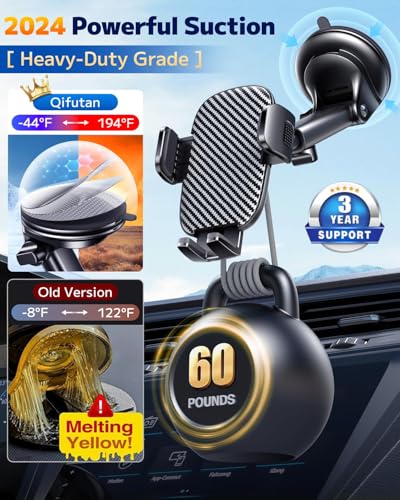 Qifutan Car Phone Holder Mount Phone Mount for Car Windshield - Product Imagery
