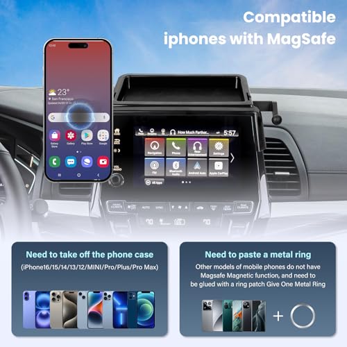 Magnetic Car Phone Holder W/Center Console Organizer-Compatible - Product Imagery