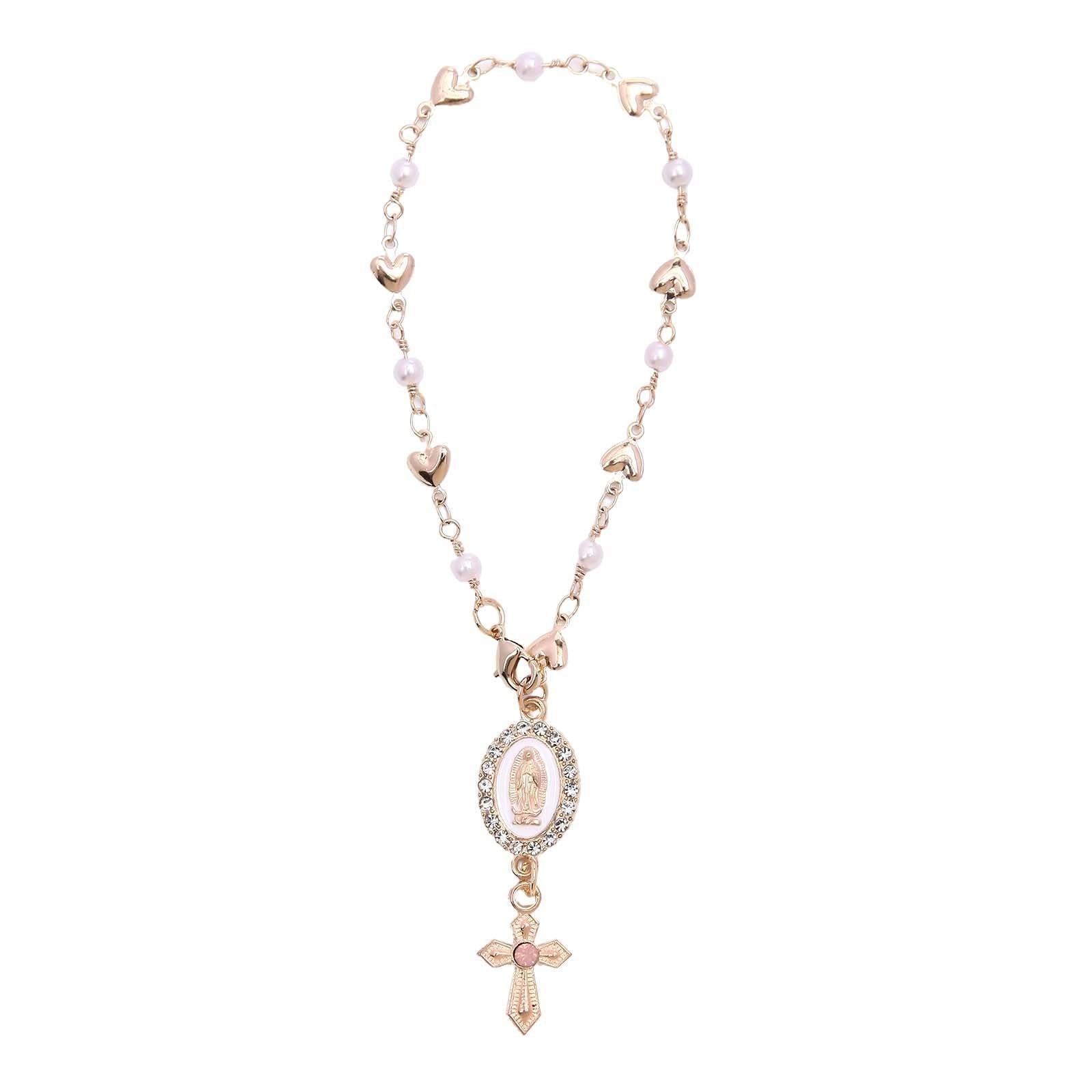 Steering Wheel Rosary Charm, Steering Wheel Accessory with - Product Imagery