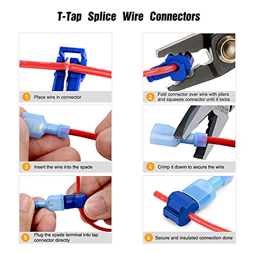 Nilight - 50004R 120 Pcs/60 Pairs Quick Splice Wire Terminals - Product Imagery