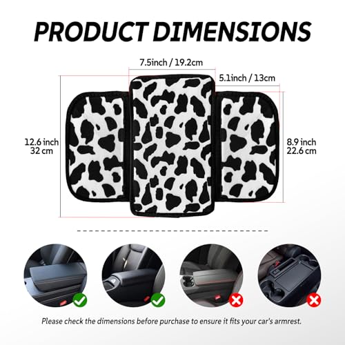 Cow Print Armrest Cover with 2 Side Pockets & Storage Bags, Cute - Product Imagery
