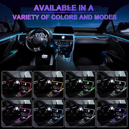 LivTee Smart Car LED Interior Lights with USB Port, LED Strip - Product Imagery