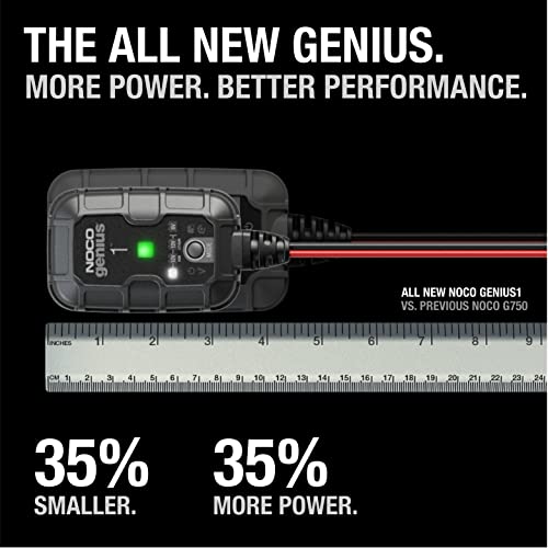 NOCO GENIUS1 1A 6/12V Smart Battery Charger, Trickle Charger & - Product Imagery