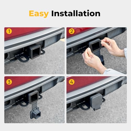 BougeRV 2 Inch Trailer Hitch Cover, Tow Tube Plug Insert Cap, 1 - Product Imagery