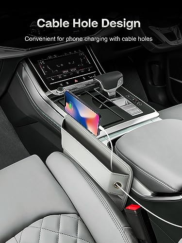 Premium Leather Car Seat Gap Filler Organizer (0.2”-1.2" Gaps), - Product Imagery