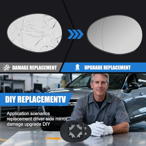 Driver Side Mirror Glass Compatible With Mini Cooper 2007-2015 - Product Imagery