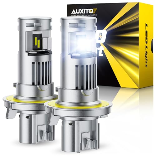 AUXITO H13 Bulb, 6500K Ultra White 10X Increased Brightness, - Product Imagery
