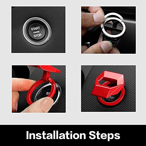 Universal Engine Start/Stop Button Cover,Aluminum Alloy Car - Product Imagery