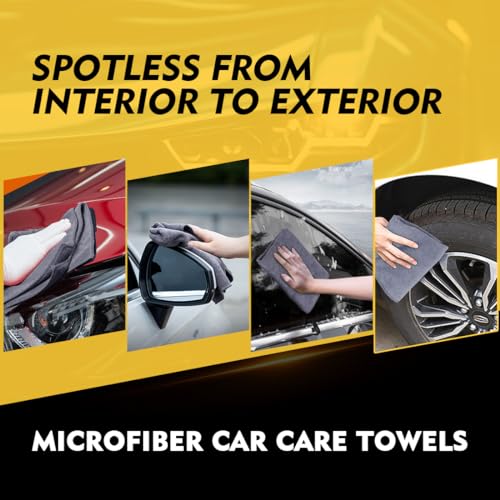HOMEXCEL Grey Microfiber Cleaning Cloth 6 Pack, 12.5 x 12.5 inch - Product Imagery