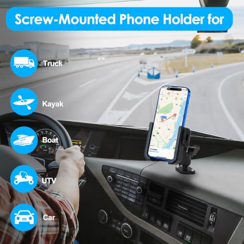 EEEKit Screw Mount Phone Holder: AMPS Base Boat Truck UTV Phone - Product Imagery