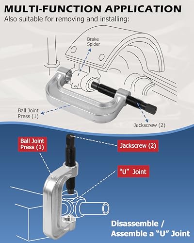 DAYUAN Ball Joint Press & U Joint Removal Tool Kit, Red Case - Product Imagery