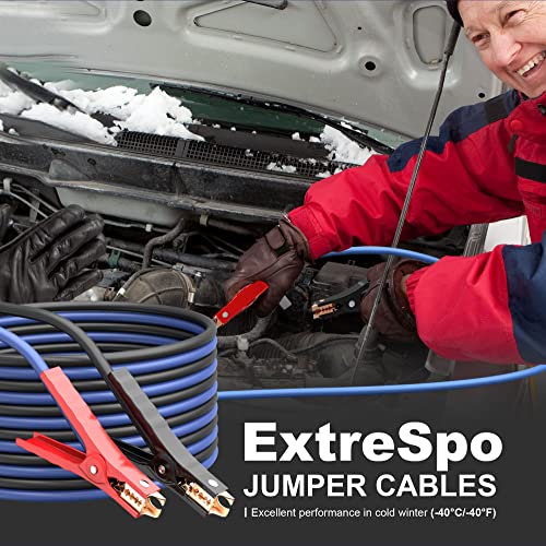 EXTRESPO Heavy Duty Jumper Cables - 4 Gauge 20 Feet 600Amp - Product Imagery