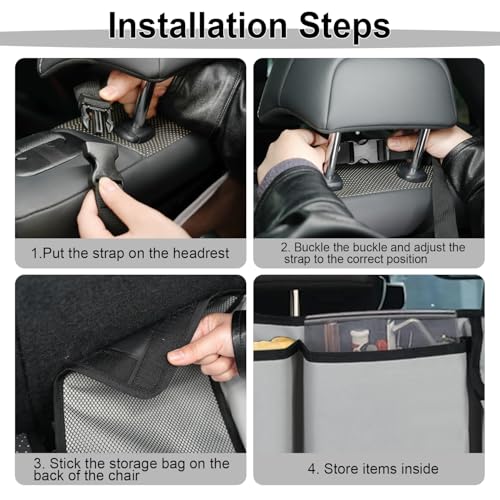 UYYE Trunk Hanging Organizer, Backseat Storage Bag, Collapsible - Product Imagery