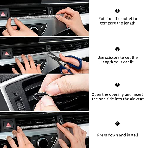 Rhinestone Car Vent Outlet Trim,10Pcs Bling Air Vent Decoration - Product Imagery