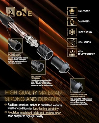KEYO1E Carbon Fiber Antenna Compatible with 2024-2026 Ford - Product Imagery