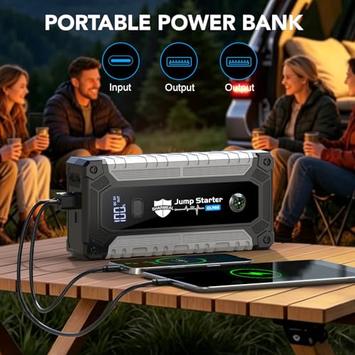 6000A Jump Starter, Portable Jump Starters 12V Car Battery - Product Imagery