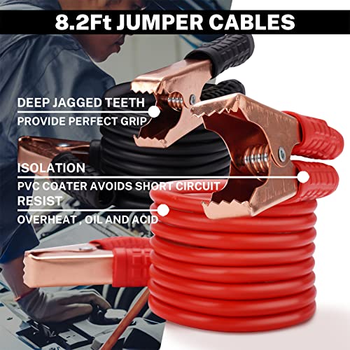 Car Roadside Emergency Kit with Battery Jumper Cables, Blue - Product Imagery