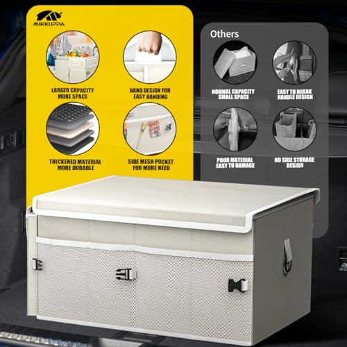 MIKKUPPA Trunk Organizer with Lid - 65L Collapsible Car - Product Imagery