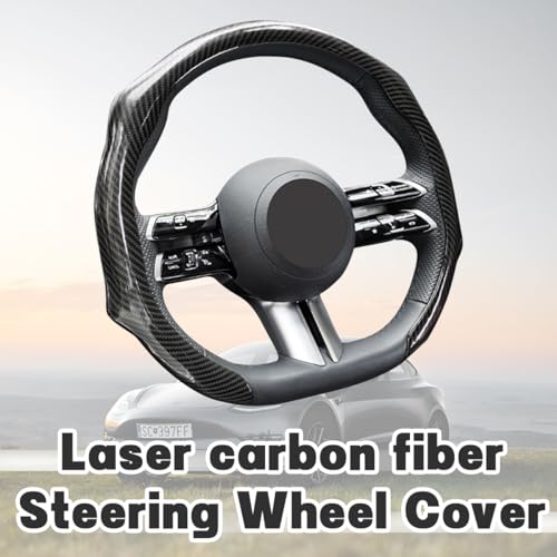 Zpana Carbon Fiber Car Steering Wheel Cover, Non-Slip - Product Imagery