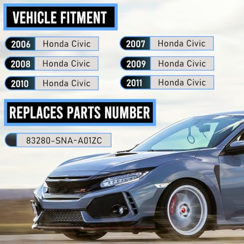 Sun Visor Diver Side 83280-SNA-A01ZC Fit for 2006-2011 Honda - Product Imagery