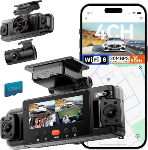IIWEY N6 360° Dash Cam 4 Channel, Free 128GB Card, 8 IR Lights - Product Imagery