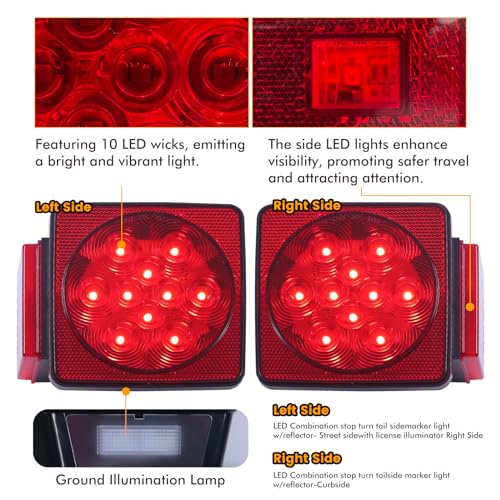 MAXXHAUL 70205 Trailer Light Kit - 12V All LED, Left and Right - Product Imagery